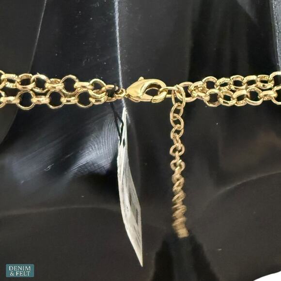 Anne Klein Gold-Tone Mixed Stone Layered Collar Necklace 16” + 3” Extender NEW - Picture 14 of 16